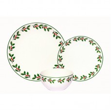 The Holiday Aisle Holly Porcelain Coupe 18 Piece Dinnerware Set, Service for 6 THLY4146